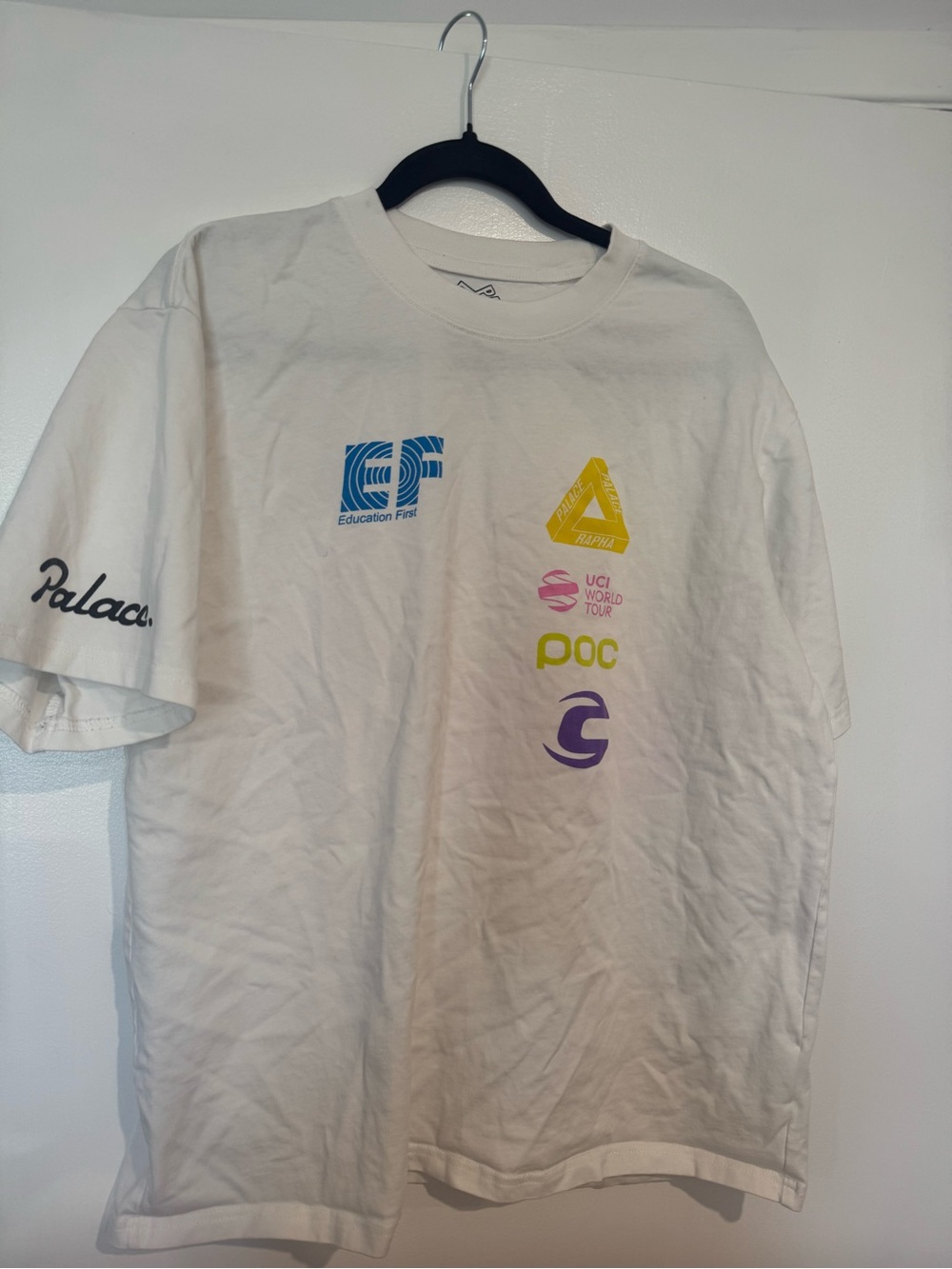PALACE White Short-Sleeve Tee with Multicolor Logos